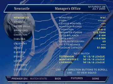 Sportweek Player Manager 2001 (NL) screen shot game playing